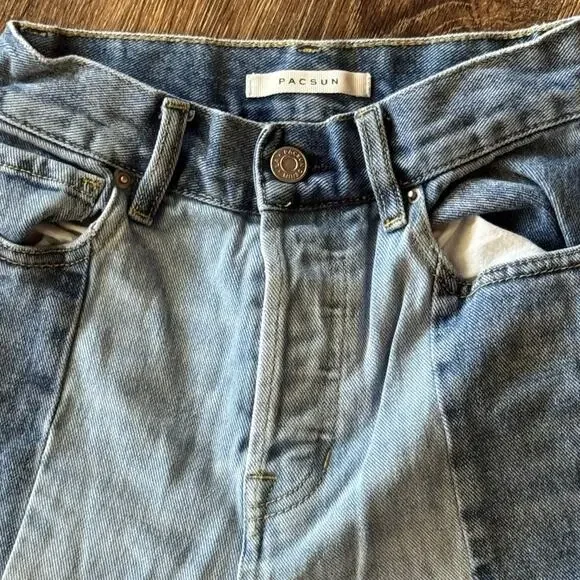 PacSun High Rise Straight Two Toned Jeans Size 23L - Picture 5 of 7